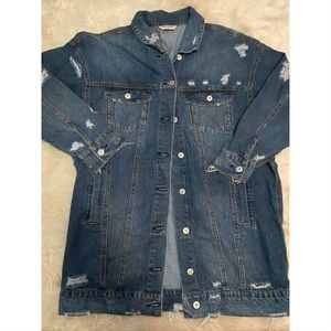 Distressed Oversized Denim Jacket